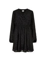 Animal Lurex Jaquard Chiffon Wrap Dress Black