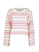 Noelle Stripe Fuzzy Sweater Pink/White