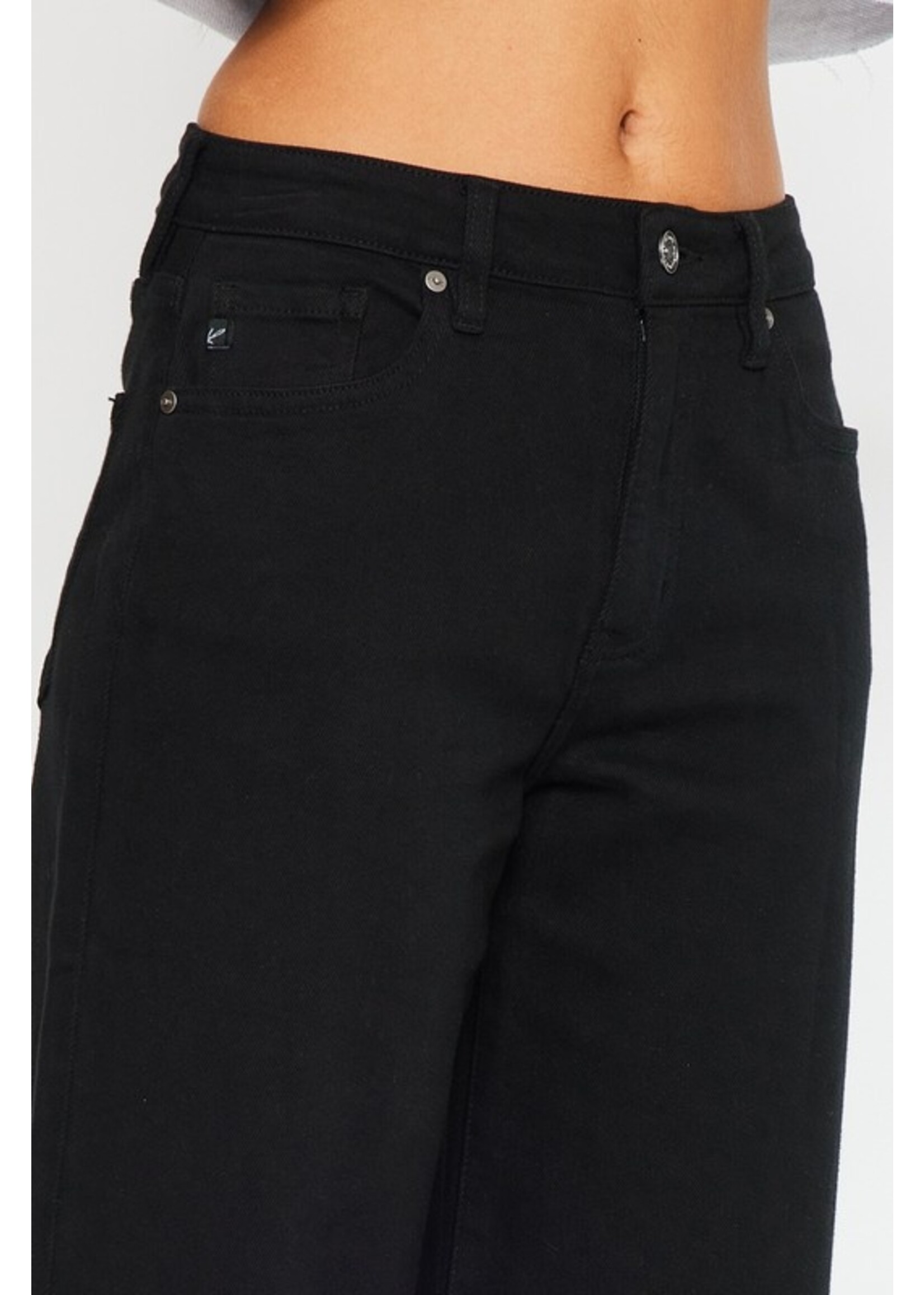 High Rise Crop Wide Leg Jean Black