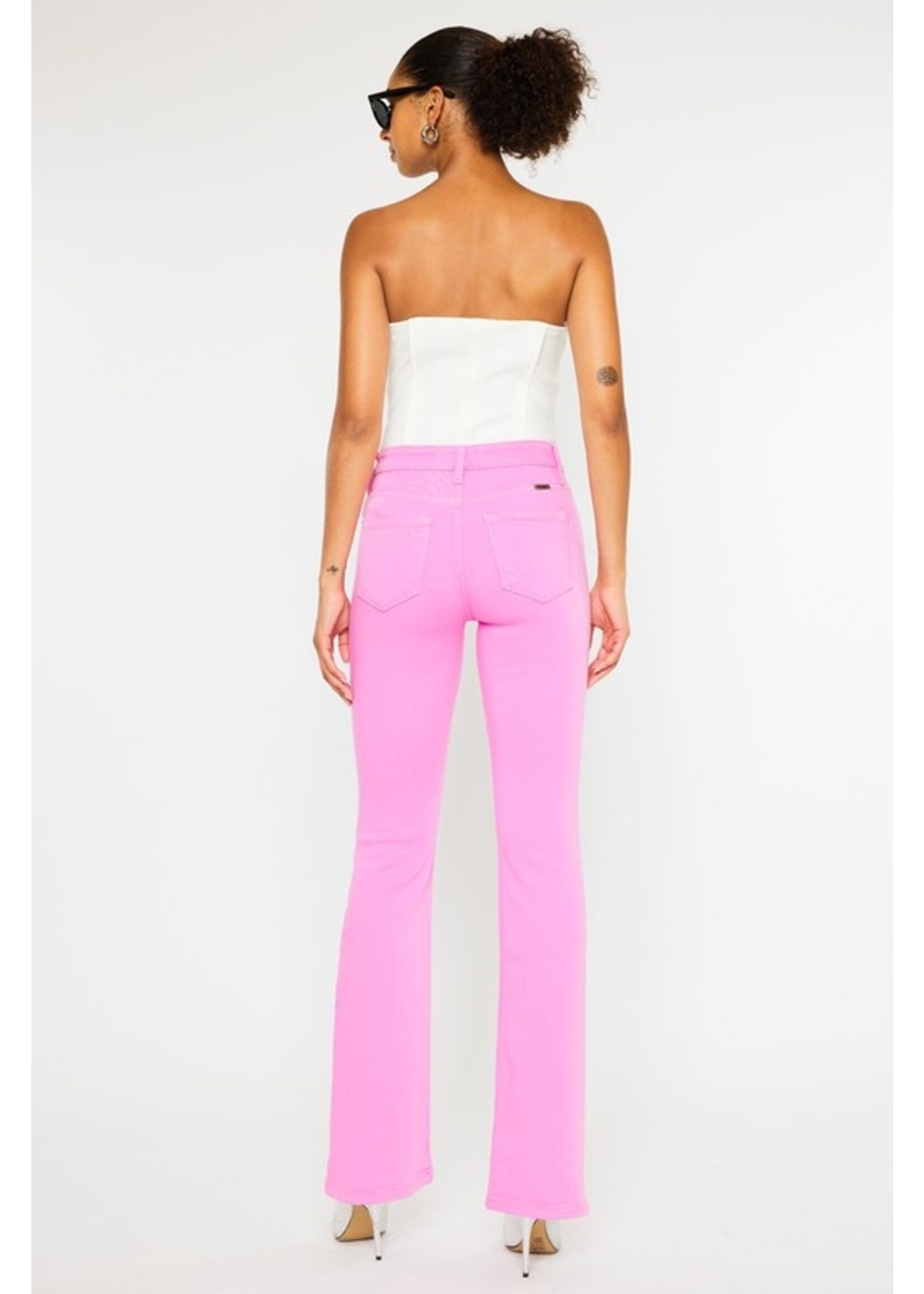 High Rise Bootcut Jean Pink