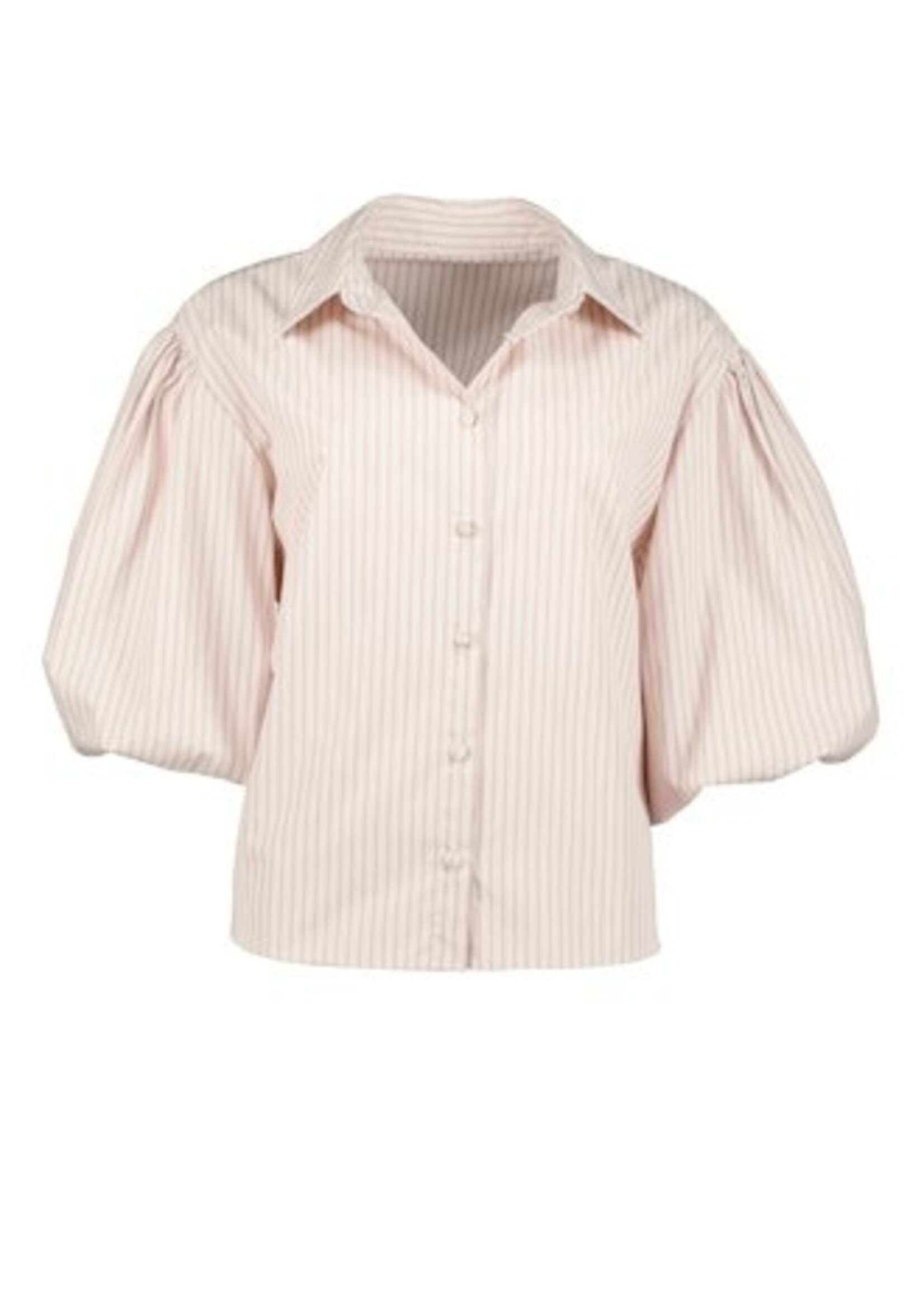 Tyra Puff Sleeve Top Pink Stripe