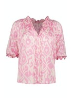 Smock Neck Top Palmilla Pink Print