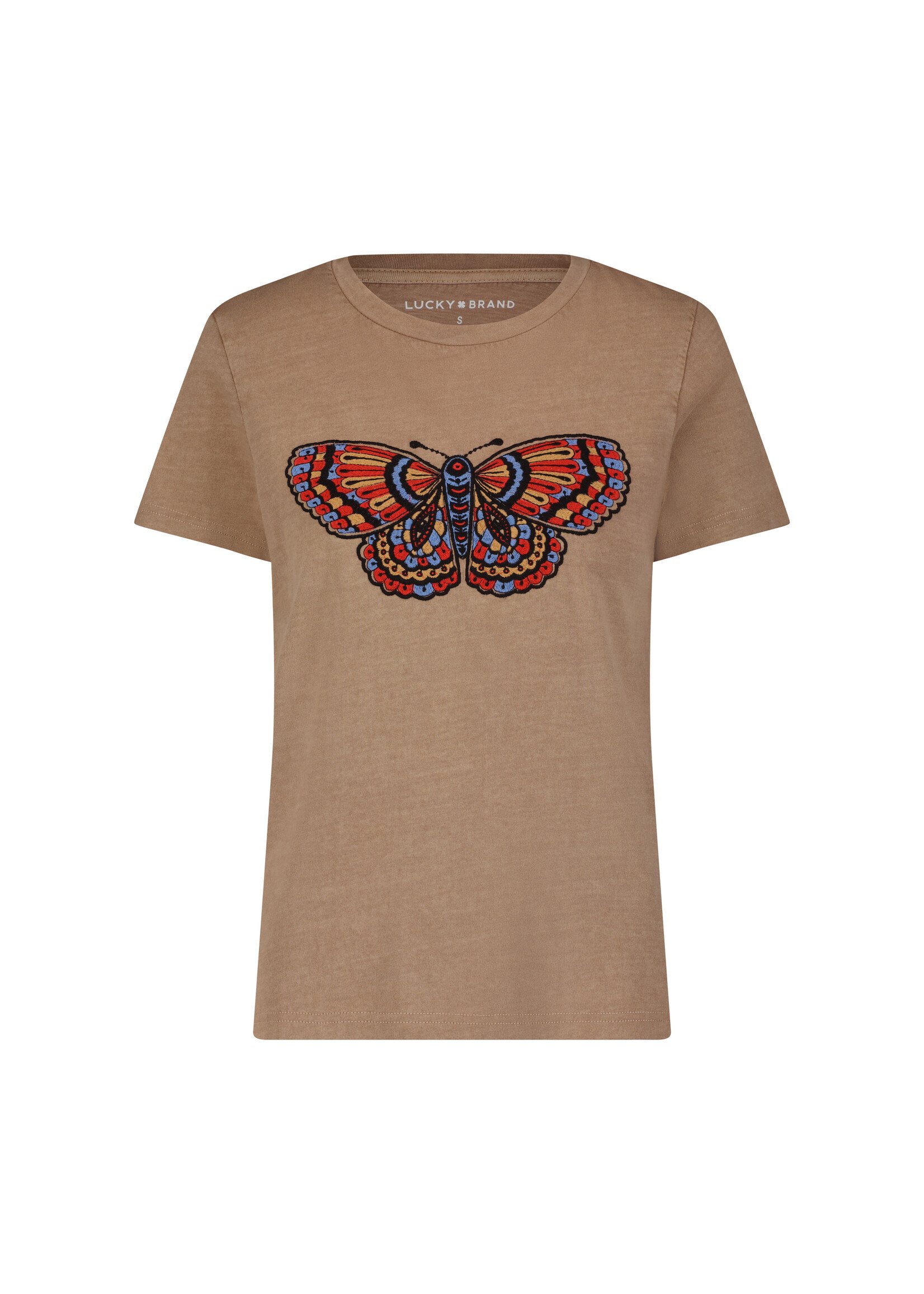 Multi Color Butterfly Classic Crew Light Taupe