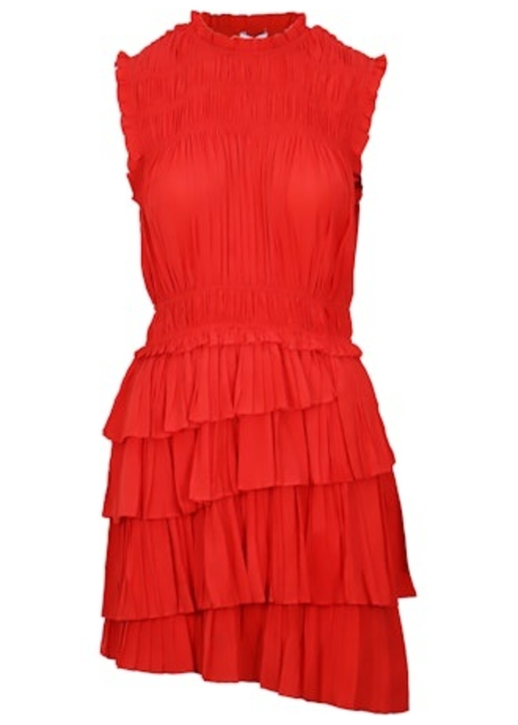 Tory Pleated Dress Red