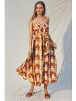 Golden Age Extra Flared Maxi Dress Hawaiian Sunset