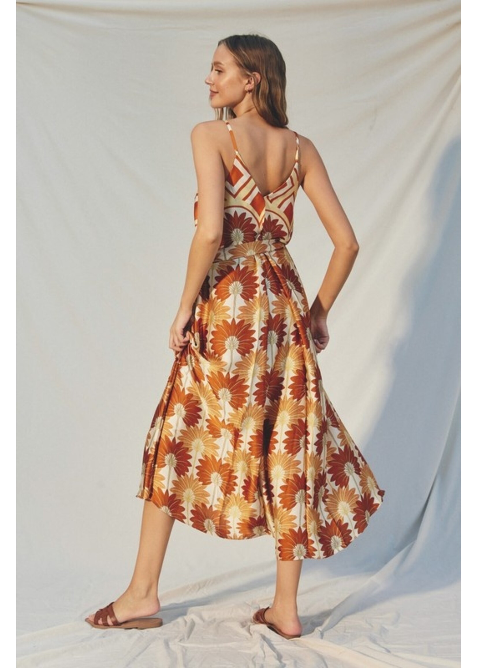 Golden Age Extra Flared Maxi Dress Hawaiian Sunset