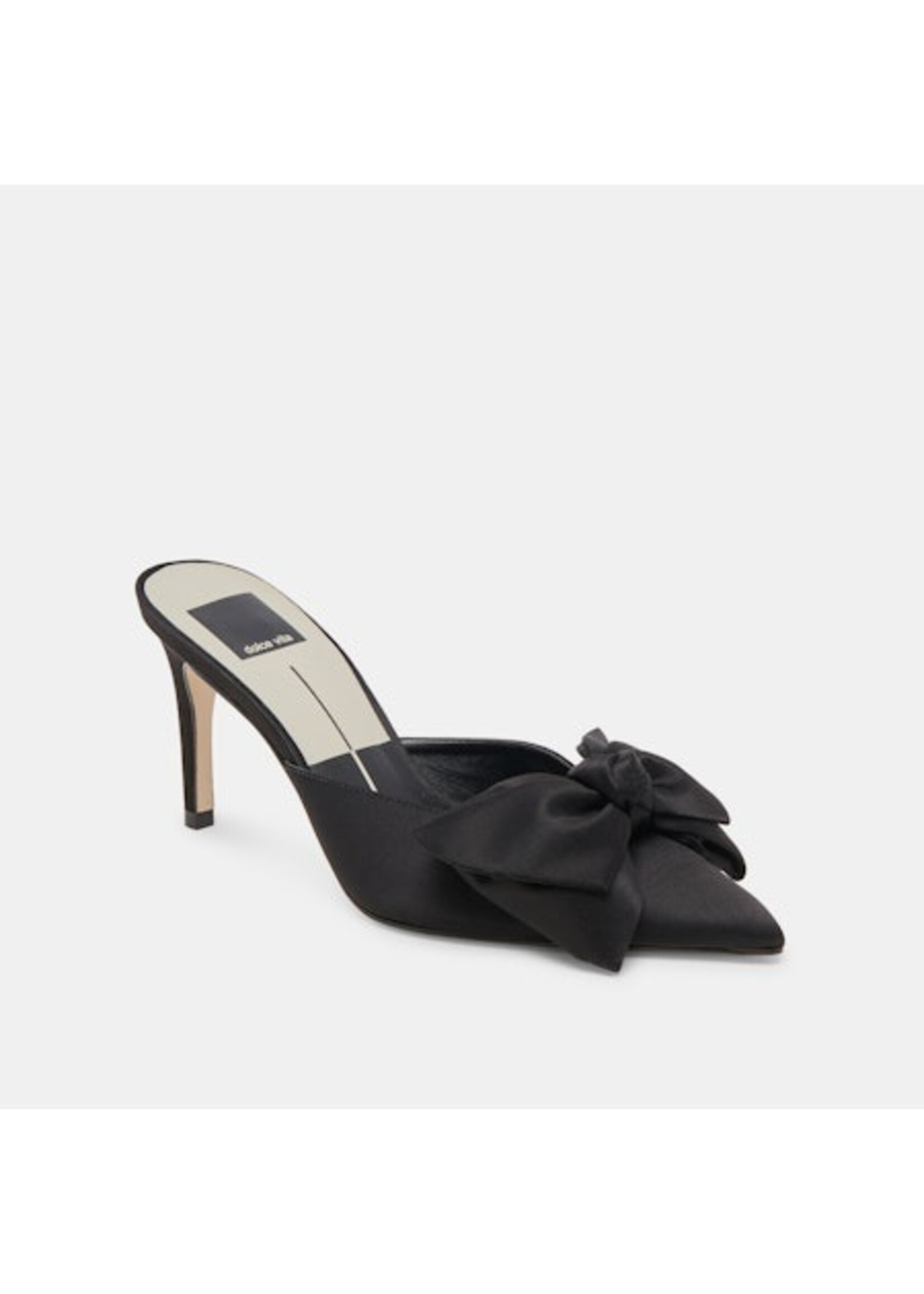 Kayli Satin Bow Heel Black