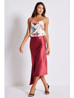 Bias Cut Slip Skirt Crimson