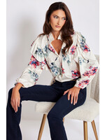 Thea Ruffle Floral Blouse White