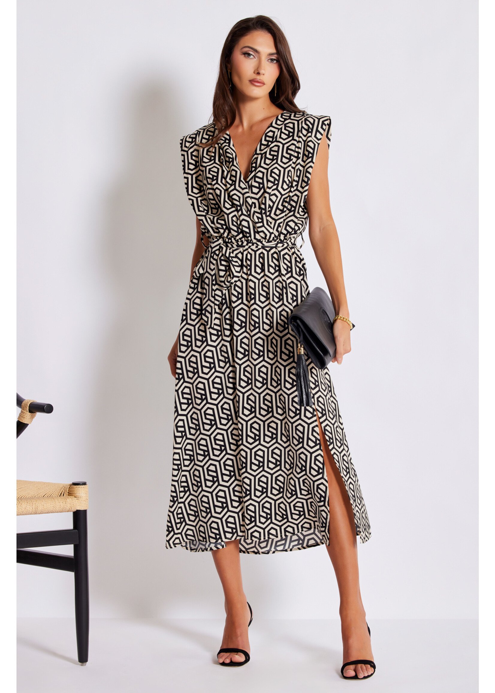 Aries Wrap Dress Geo Print