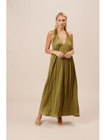 Blyth Pleated Dress Olive