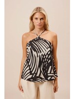 Ariele Halter Tank Black/Taupe