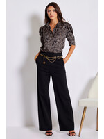 Lara Wide Leg Trouser w/ Belt Black