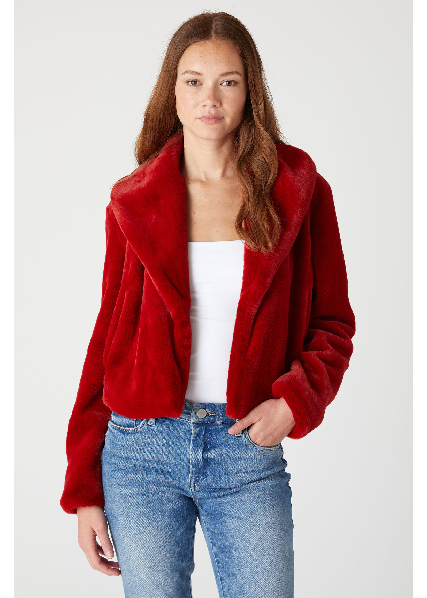 Hot to Trot Fur Jacket Red