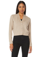 Cable Knit Short Cardigan Tan