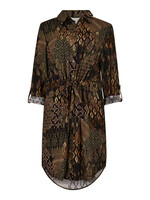 Tribal Ikat Patchwork Shirt Dress Black