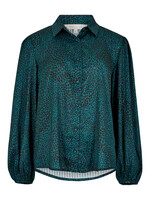 Micro Animal Long Sleeve Blouse Green