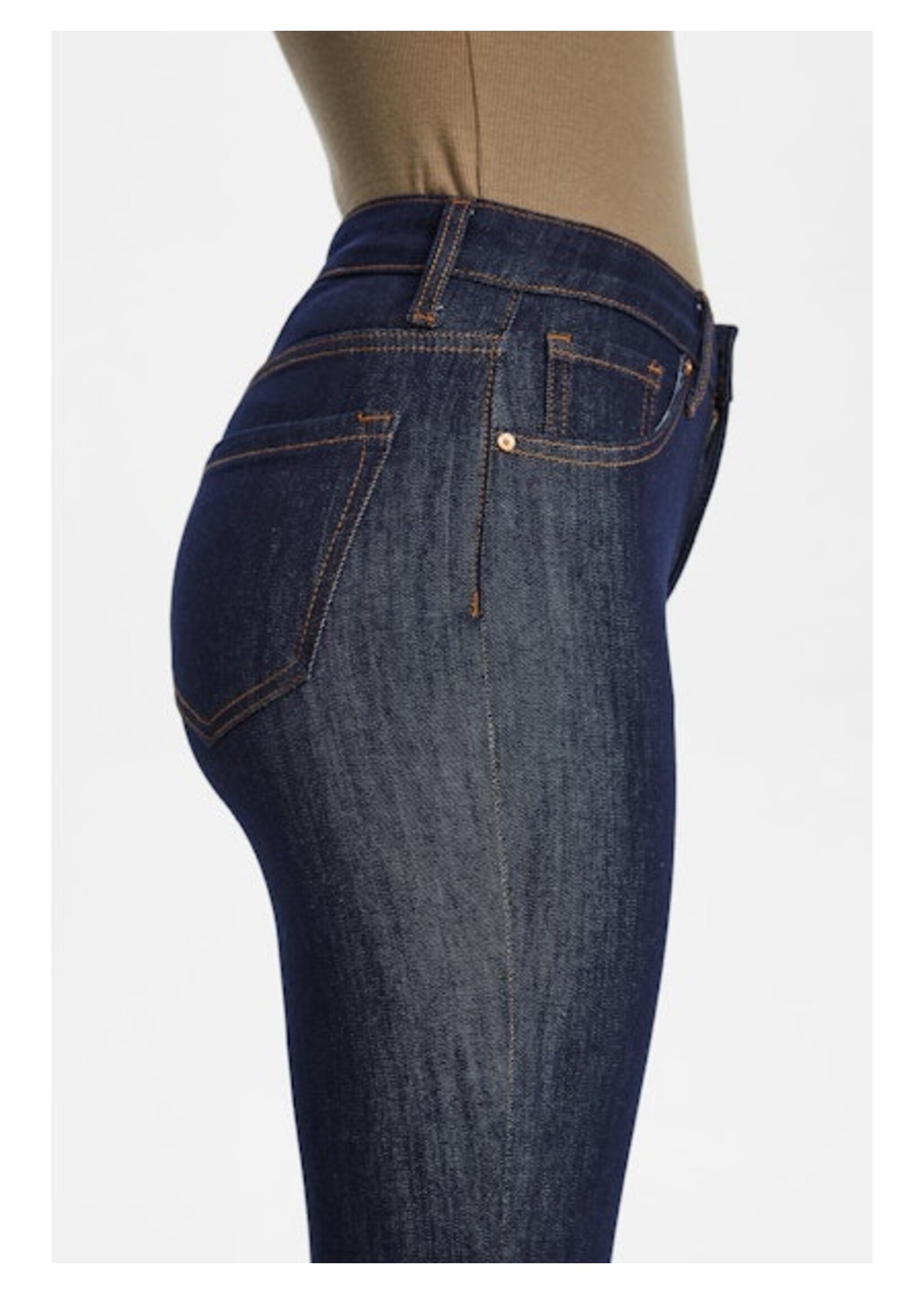 Levi Vintage HR Raw Hem Straight Leg Jean Dark Blue