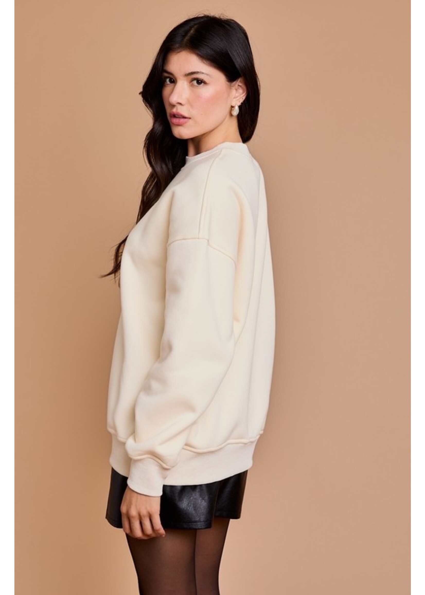 Wine & Cheese Club Sweatshirt Cream