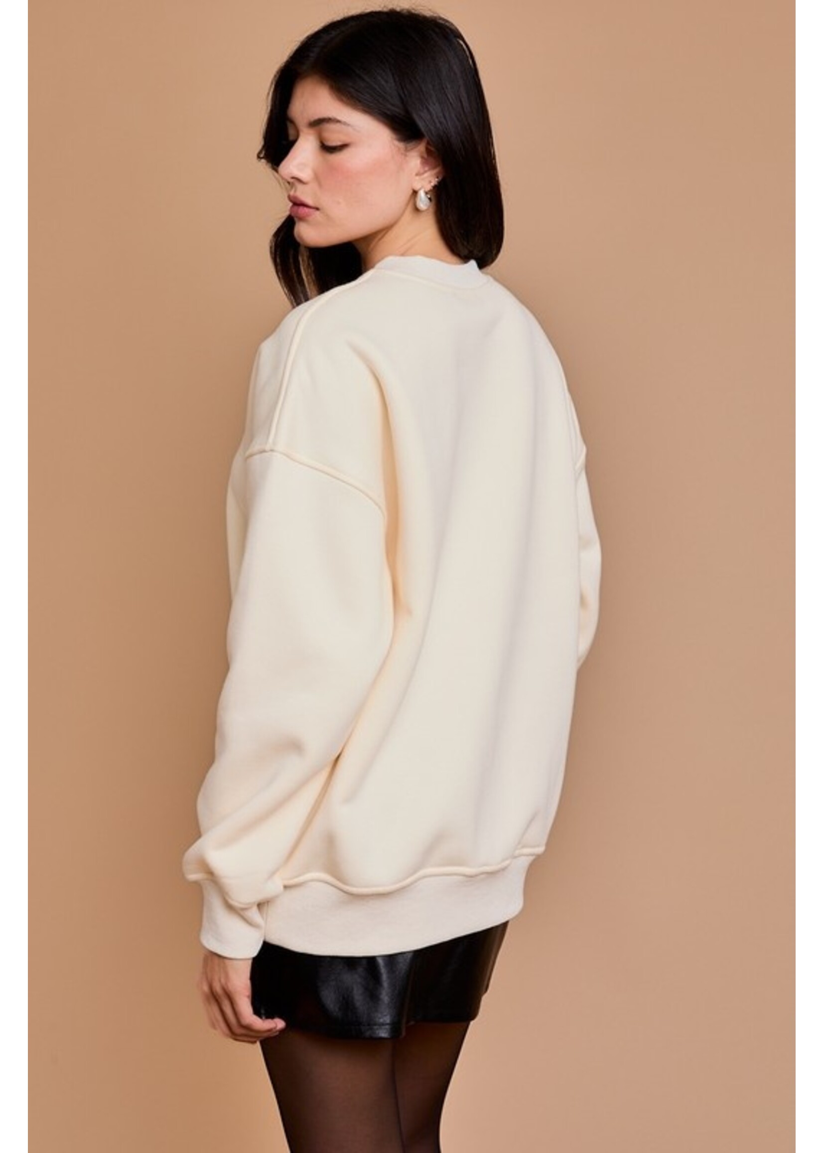 Wine & Cheese Club Sweatshirt Cream