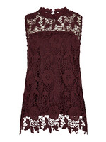 Lace Sleeveless Top Burgundy
