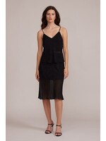 Masa Rhinestone Midi Skirt Black