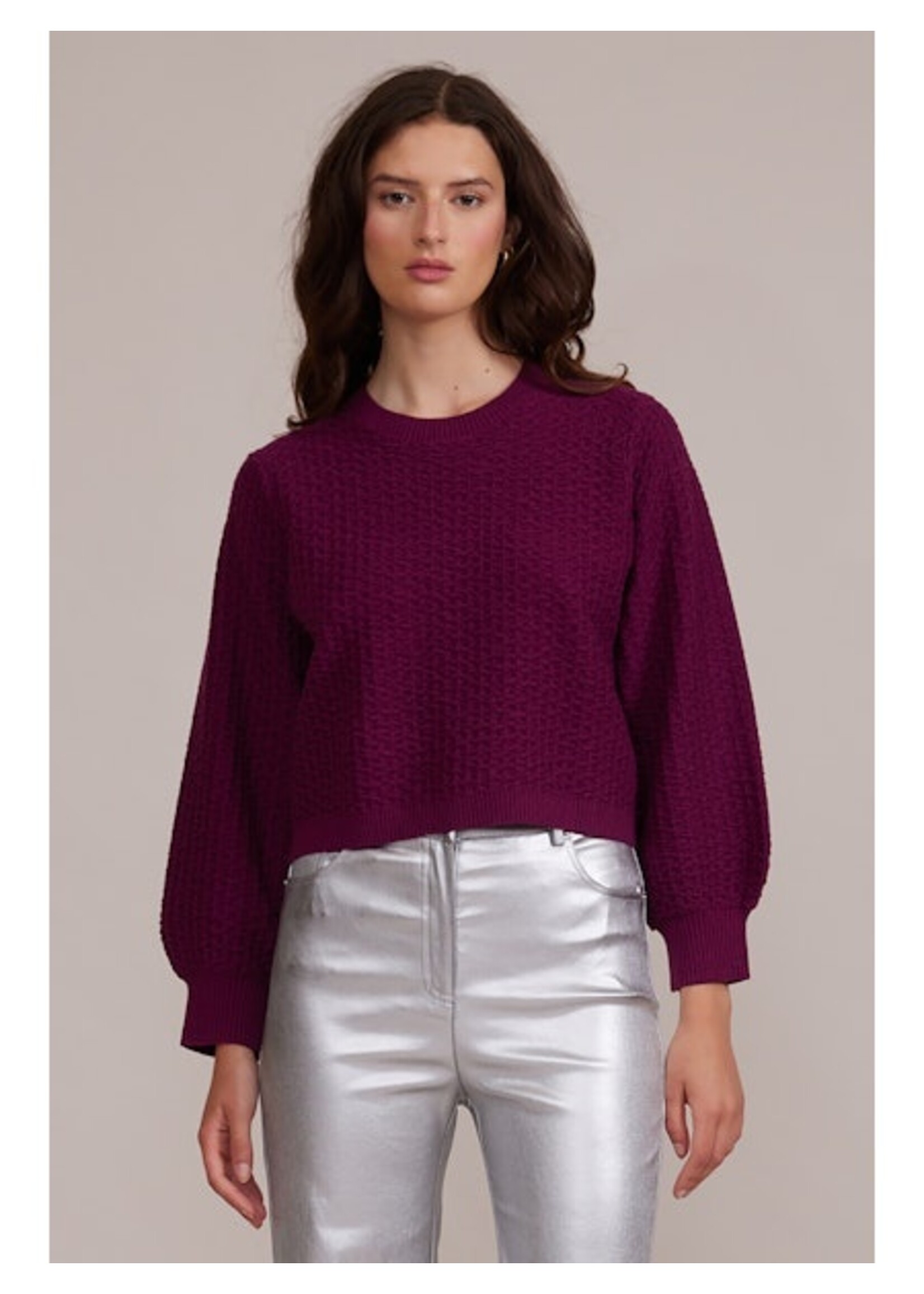 Percy Textured Sweater Wine