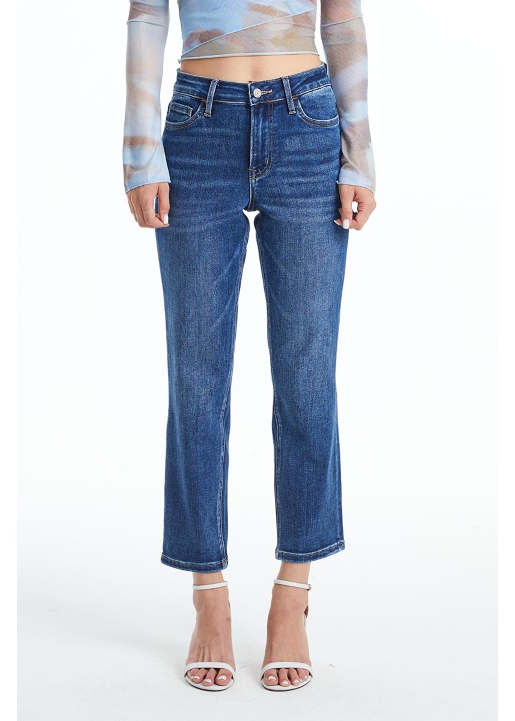 Casey HR Straight Leg Jean Dark Blue
