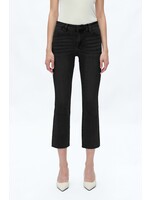 Jane Mid Rise Straight Raw Edge Denim Black