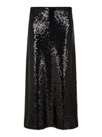 Sequin Bias Cut Midi Skirt Black
