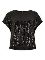 Flat Sequin Cropped Tee Black