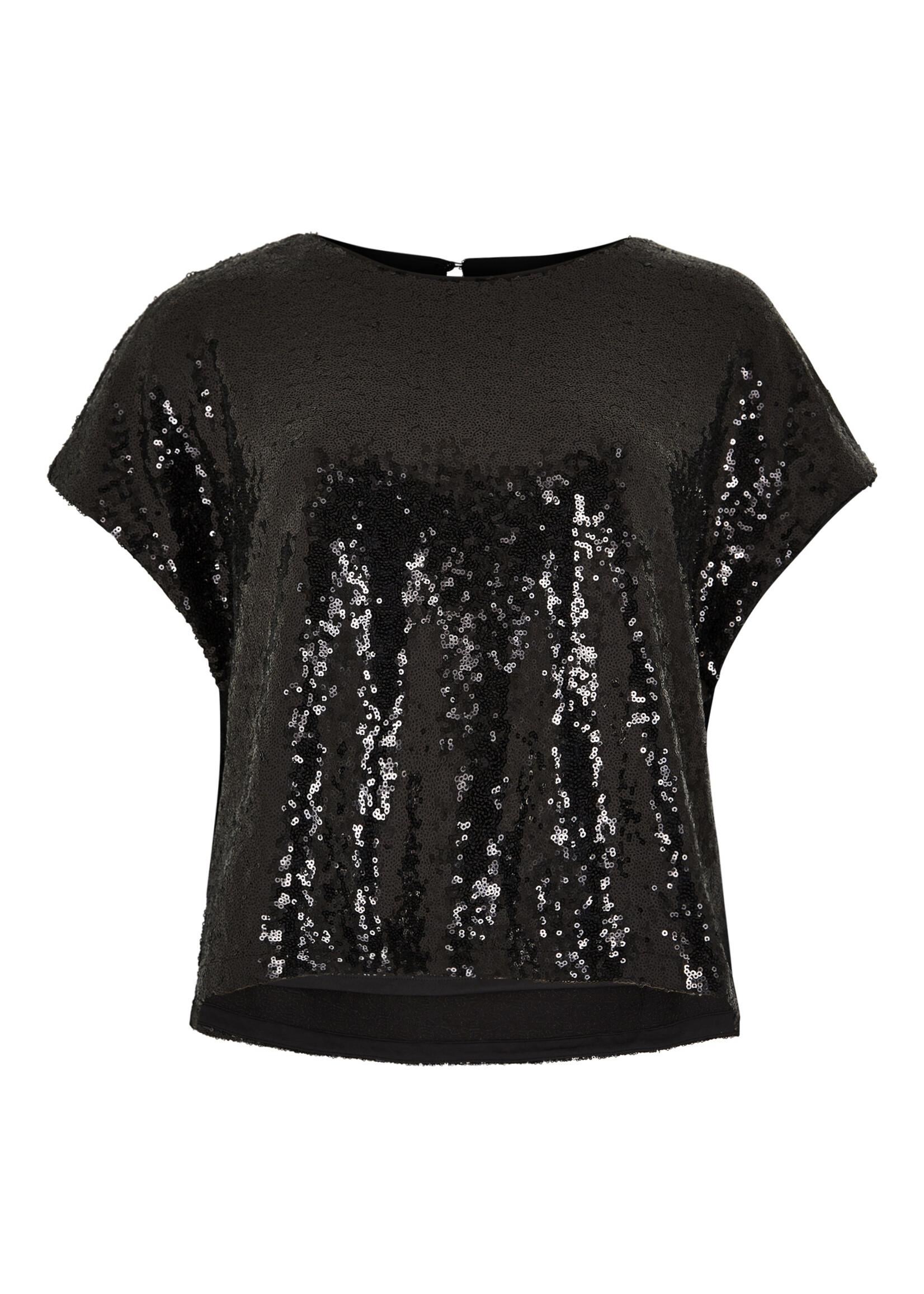 Flat Sequin Cropped Tee Black