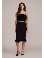 Jamila Feather Detail Skirt Black