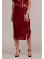Molly Sequined Midi Skirt Red