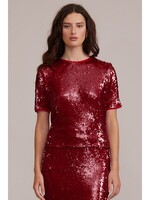 Cherry Sequined Blouse Red