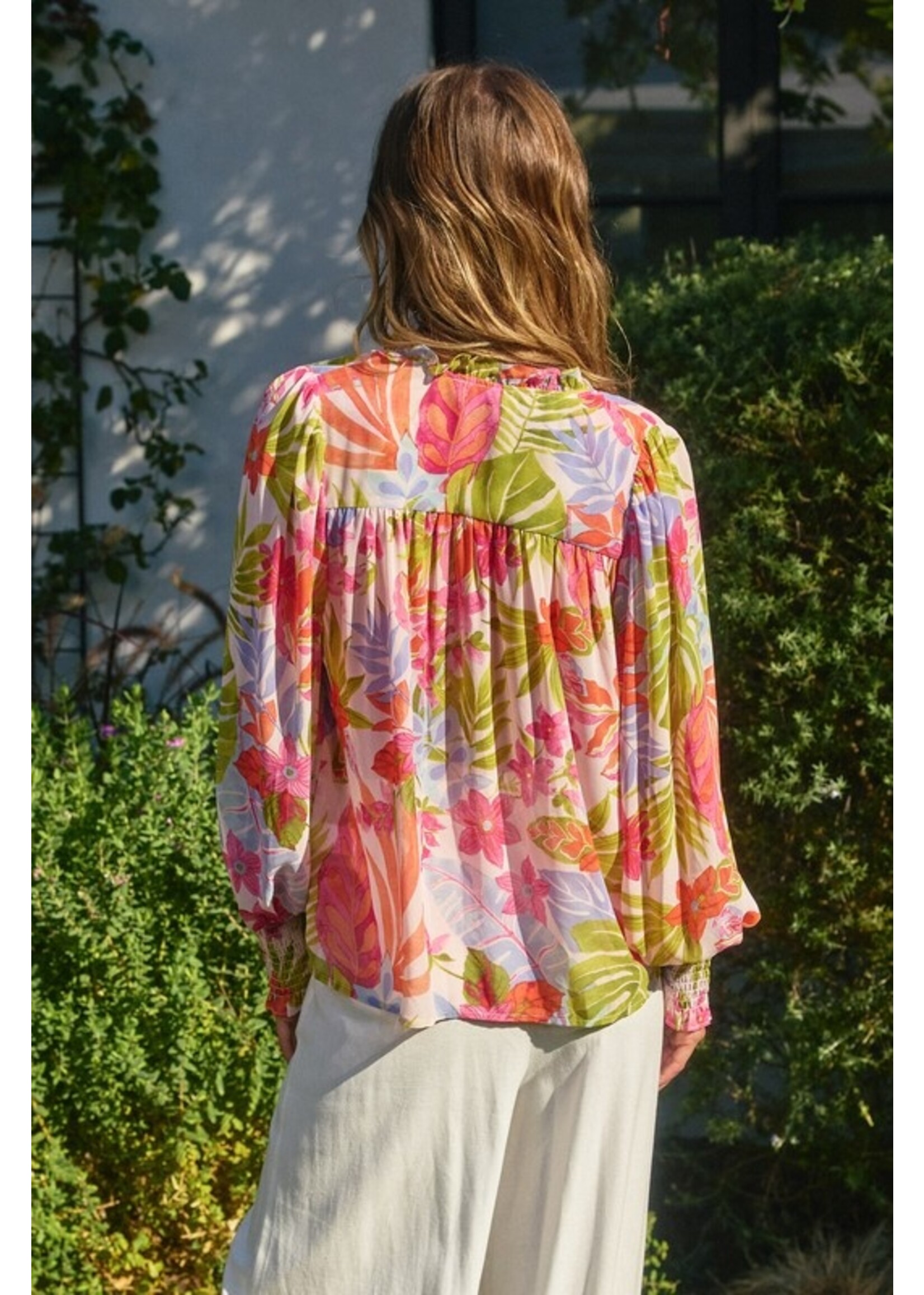 Most Wanted Pleated Long Sleeve Top Azalea Botanic