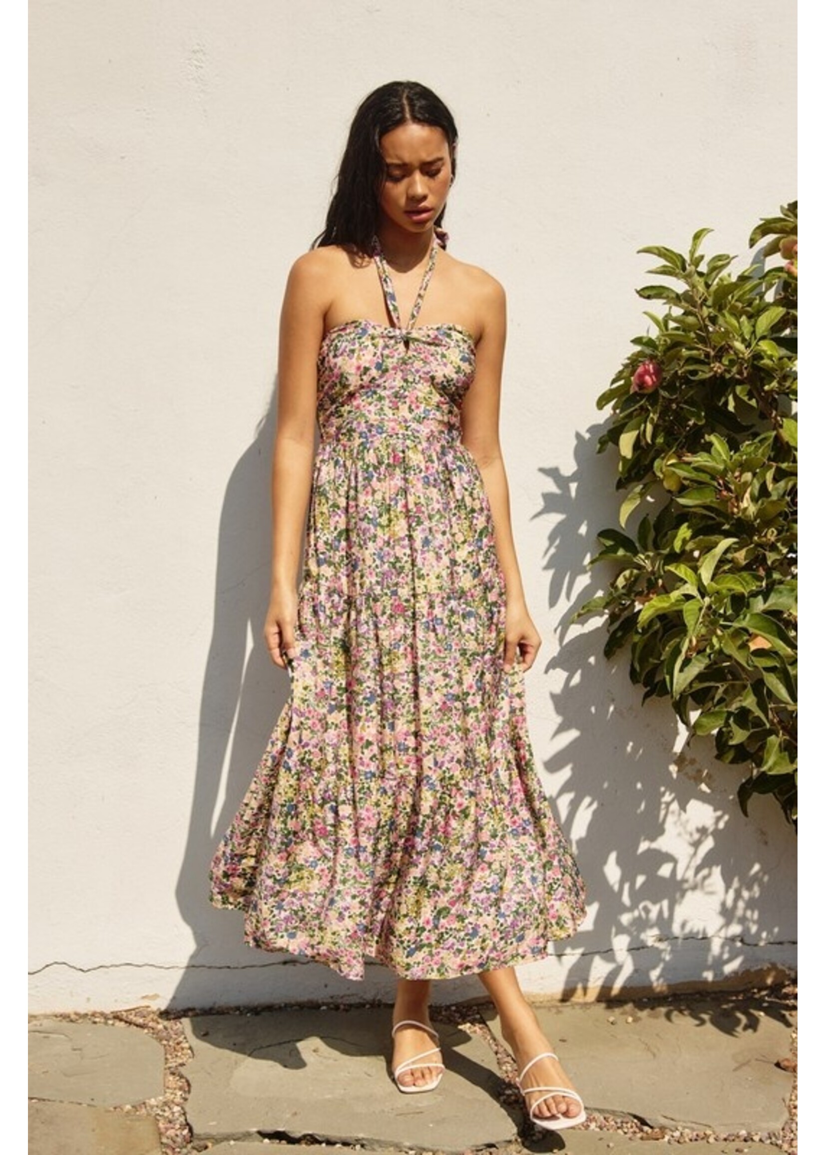 Lucky Charm Halter DressPink/Green Floral