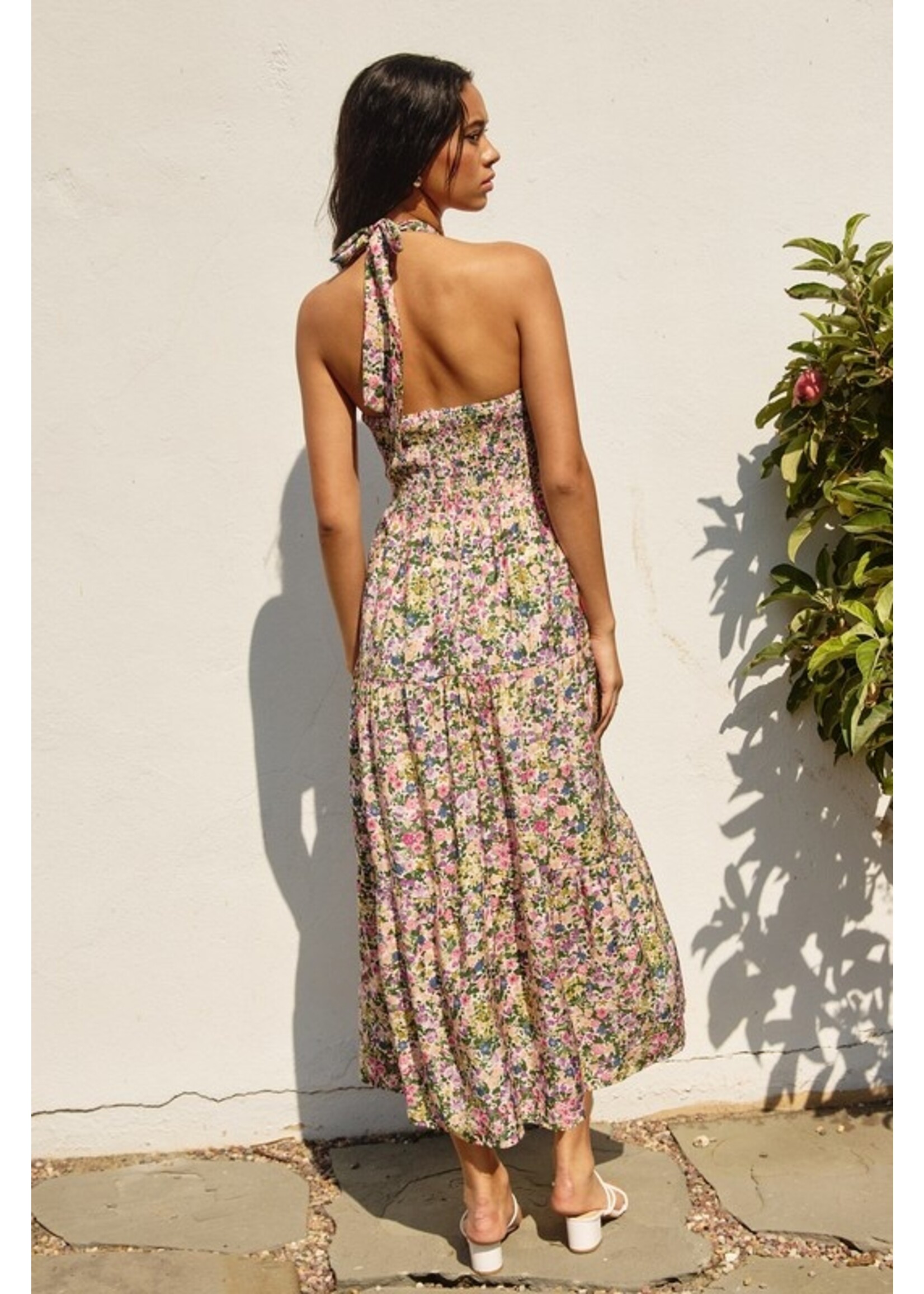 Lucky Charm Halter DressPink/Green Floral