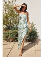 Hydrangea Strapless Slip Dress Delicate Blue
