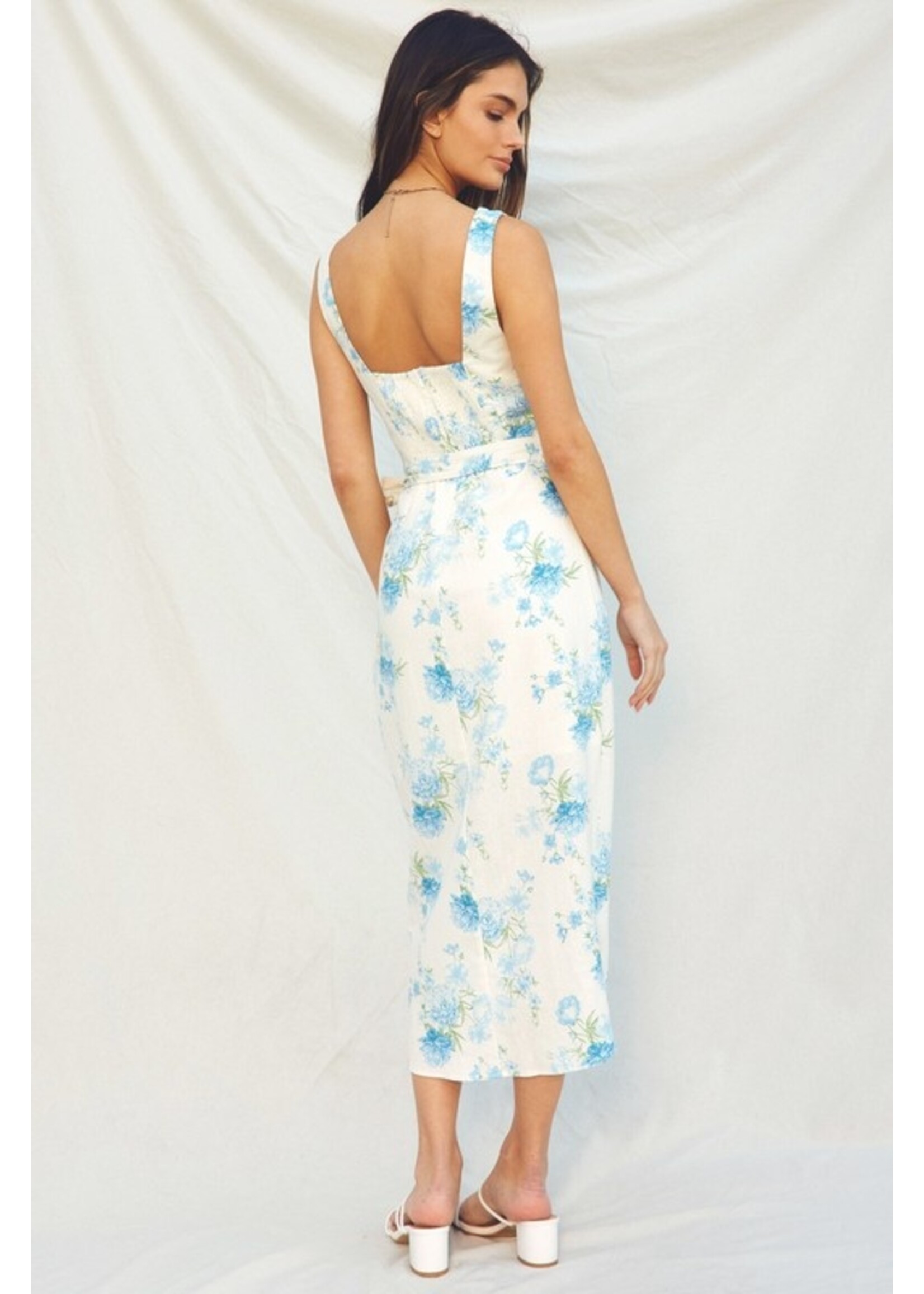 Tulip Hem Floral Wrap Dress Porcelain Bloom