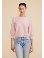 Britt Knit 3/4 Scallop Sweater Light Pink