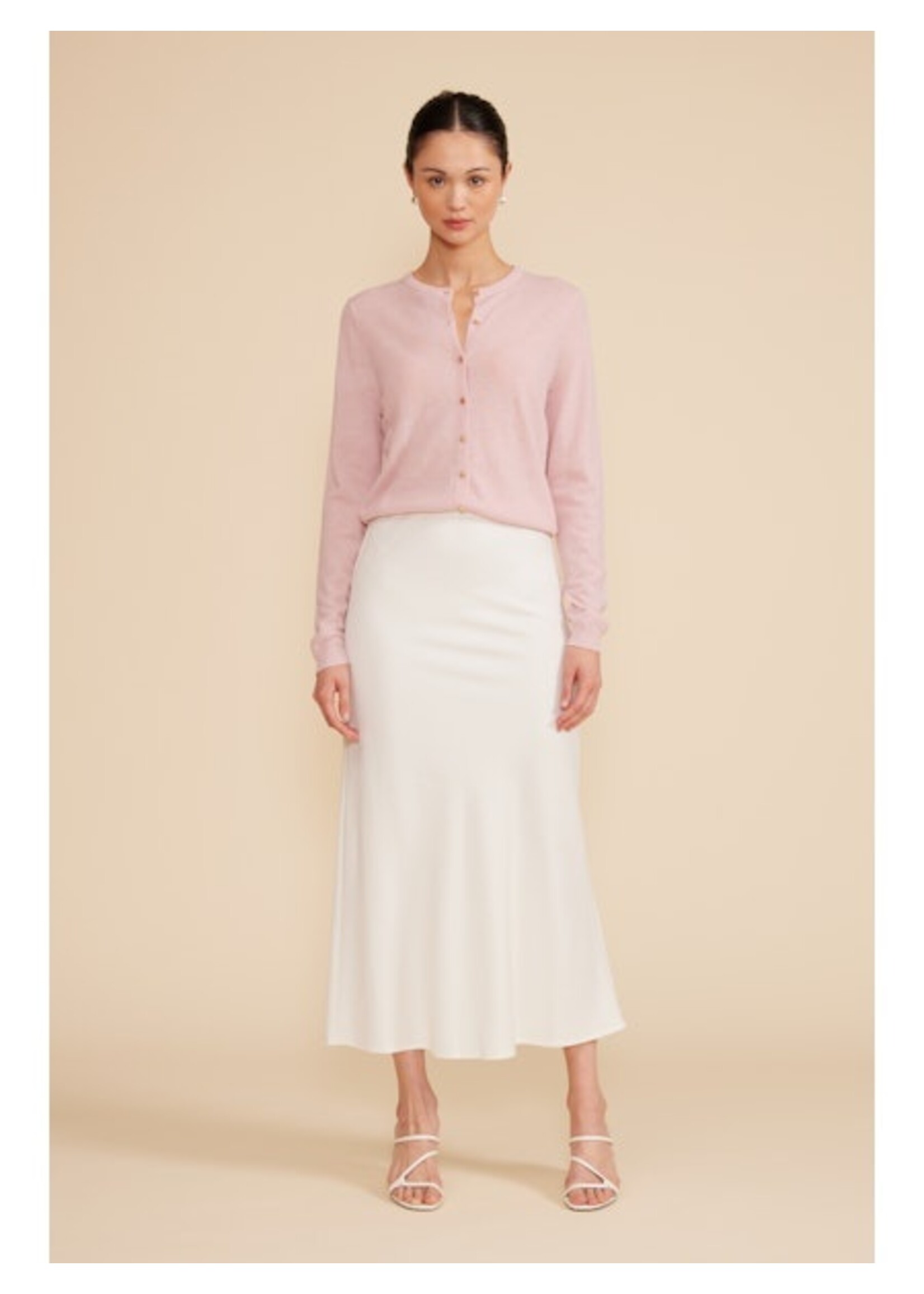 Betsy Heart Button Cardigan Light Pink