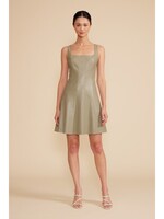 Misty Skater Leather Dress Sage