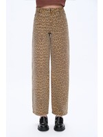 Claire Mid Rise Leopard Jean Brown