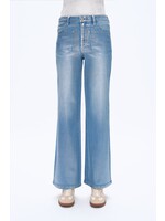 Zelda HR Wide Leg Denim Silver Shimmer