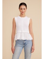 Millie Mixed Media Top White