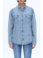 Chessy Oversized Denim Shirt Light Blue