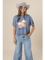 All Us I Think You're Neat Wide Neck Tee Blue