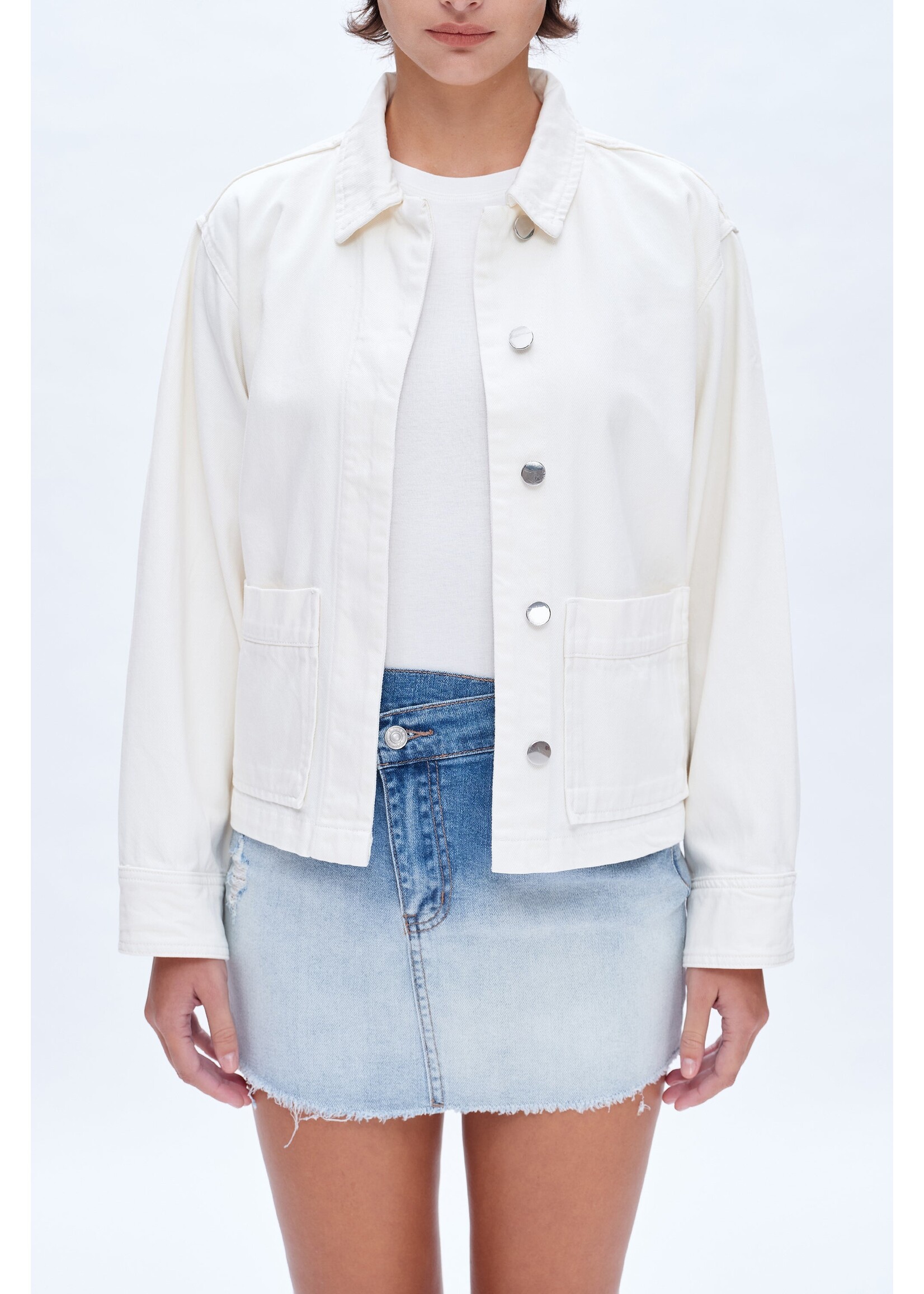 Callie Oversized Denim Jacket White