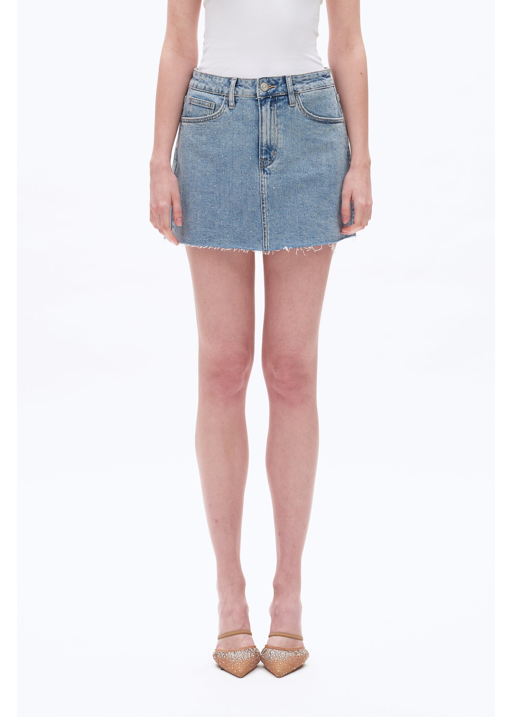 Dolly Rhinestone Denim Skirt
